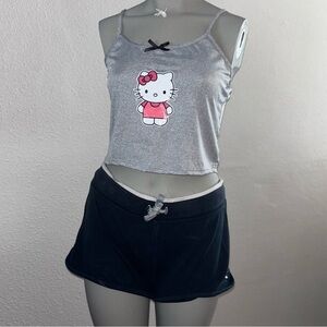 Hello Kitty Gray Tank Top and Black Shorts Set